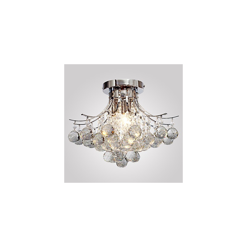 Lámpara de araña moderna de cristal de 3 luces