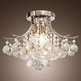 Lámpara de araña moderna de cristal de 3 luces
