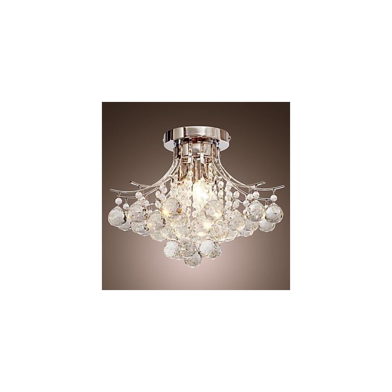 Lámpara de araña moderna de cristal de 3 luces