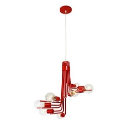 Lámpara colgante moderna de estilo norteamericano de 8 luces en color rojo