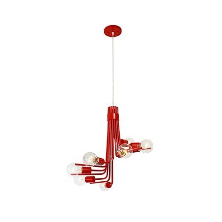 Lámpara colgante moderna de estilo norteamericano de 8 luces en color rojo Lámpara colgante moderna de estilo norteamericano de 8 luces en color rojo