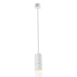 GE 05032 8W 136mm 1 Luz Mini Lámpara Colgante Blanco Empolvado con Aluminio
