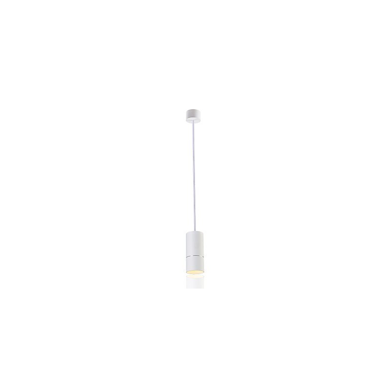 GE 05032 8W 136mm 1 Luz Mini Lámpara Colgante Blanco Empolvado con Aluminio
