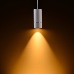 GE 05032 8W 136mm 1 Luz Mini Lámpara Colgante Blanco Empolvado con Aluminio