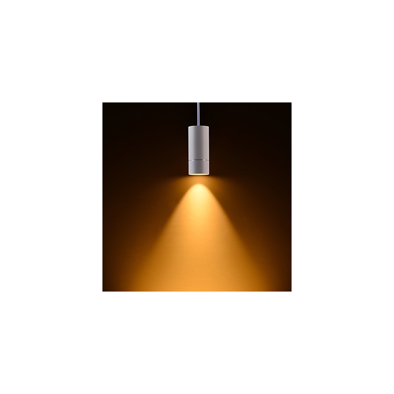 GE 05032 8W 136mm 1 Luz Mini Lámpara Colgante Blanco Empolvado con Aluminio