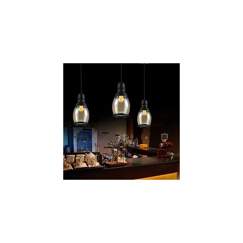 Lámparas de loft de iluminación retro, lámpara colgante de vidrio