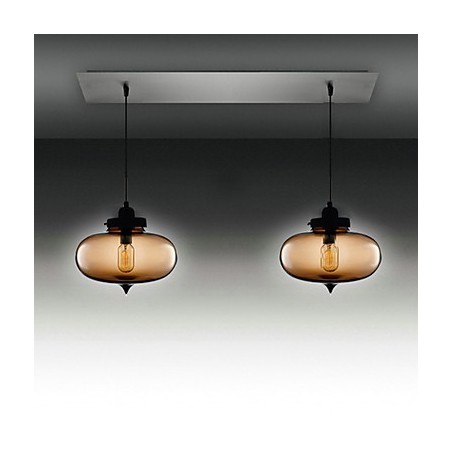 Lámpara colgante moderna de cristal transparente con 2 luces y diseño de burbujas Lámpara colgante moderna de cristal transparente con 2 luces y diseño de burbujas