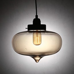 Lámpara colgante moderna de cristal transparente con 2 luces y diseño de burbujas