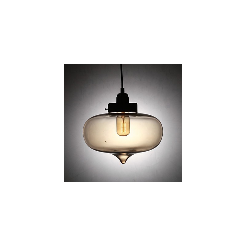 Lámpara colgante moderna de cristal transparente con 2 luces y diseño de burbujas