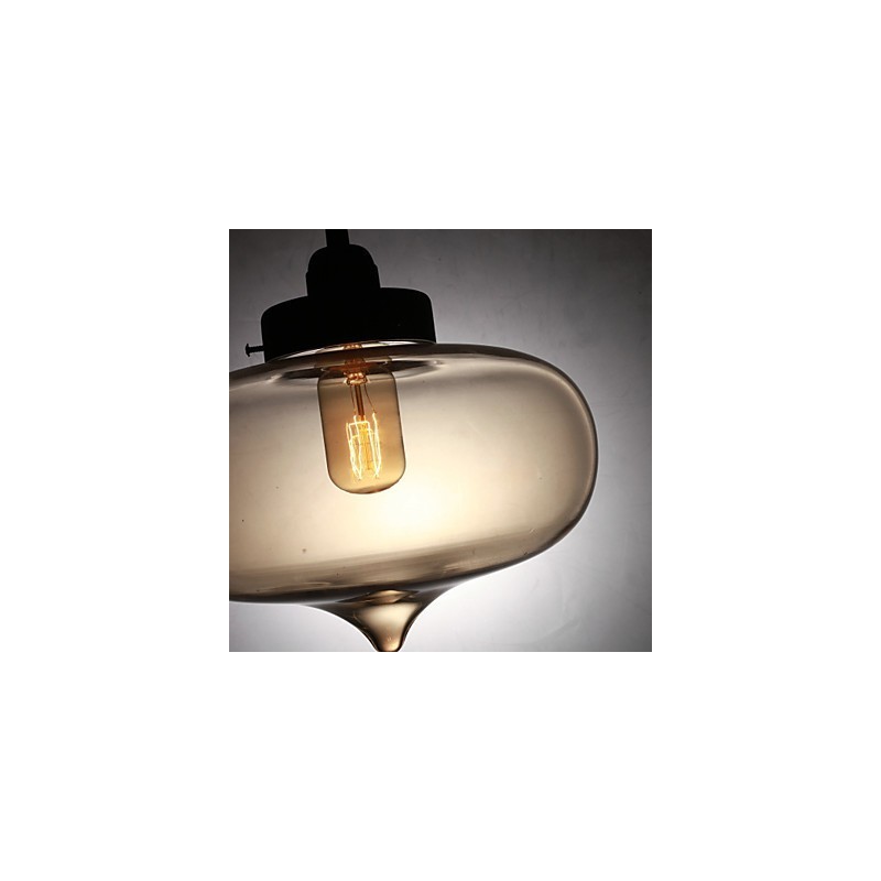 Lámpara colgante moderna de cristal transparente con 2 luces y diseño de burbujas