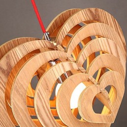 Lámpara de araña estilo mini linterna de madera de bambú