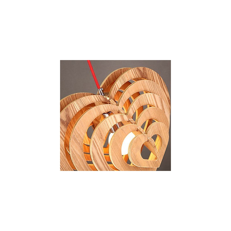 Lámpara de araña estilo mini linterna de madera de bambú