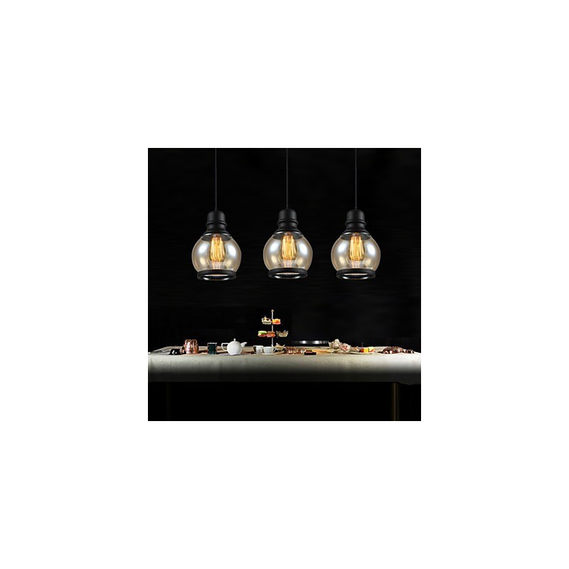 Lámparas de loft de iluminación retro, lámpara colgante de vidrio