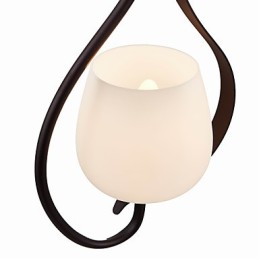 Lámpara colgante de hierro pintado con pantalla de vidrio, lámpara de iluminación clásica, 1 cabezal