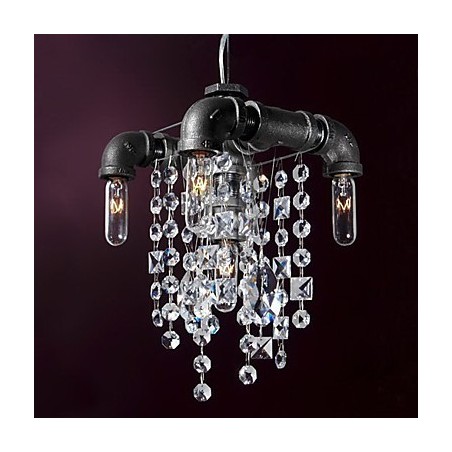 Lámpara colgante de 5 luces con diseño de tubería, estilo norteamericano