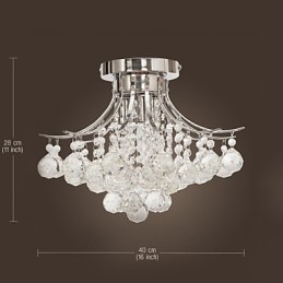 Lámpara de araña moderna de cristal de 3 luces