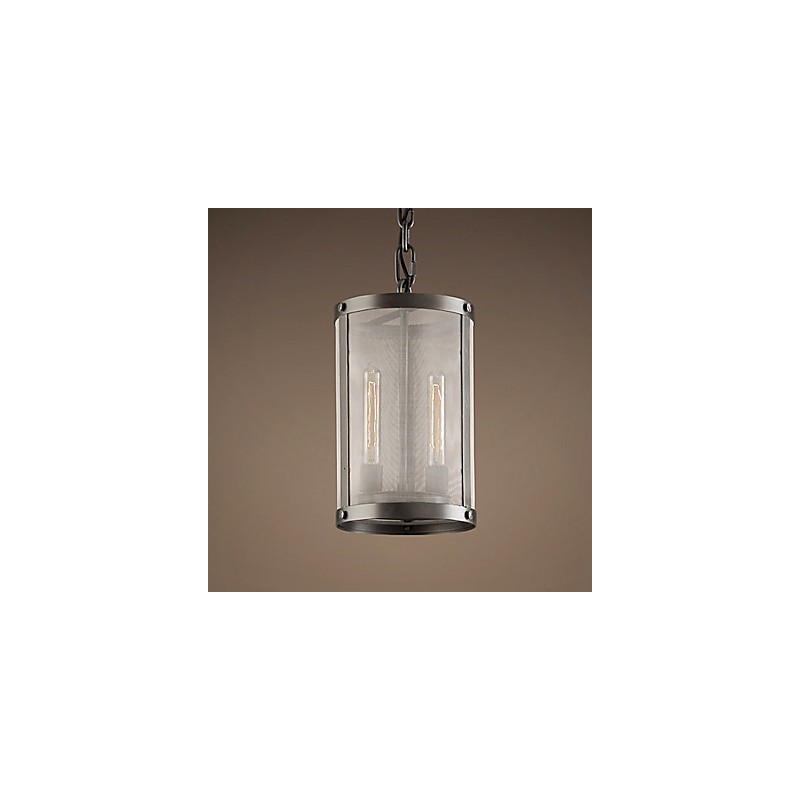 Lámpara colgante de 2 luces con pantalla transparente