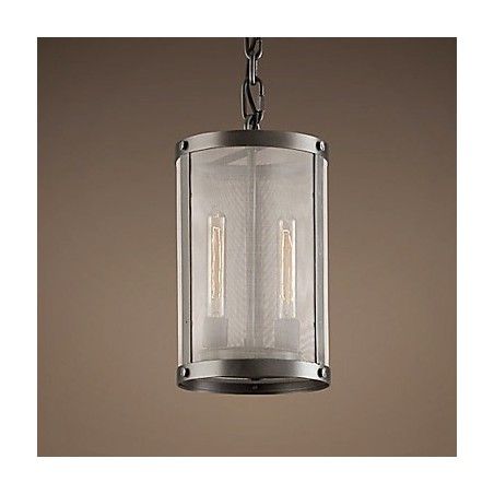 Lámpara colgante de 2 luces con pantalla transparente Lámpara colgante de 2 luces con pantalla transparente