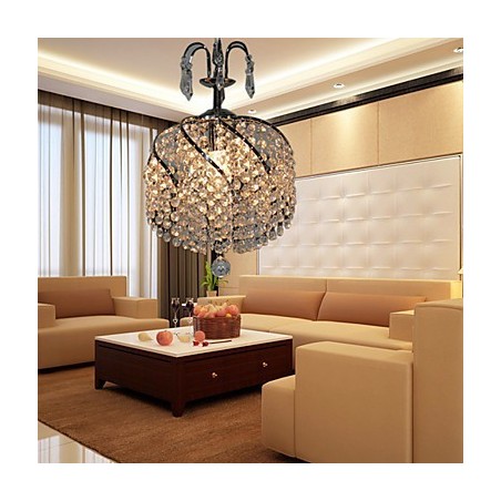 Lámpara colgante de cristal elegante con 1 luz Lámpara colgante de cristal elegante con 1 luz
