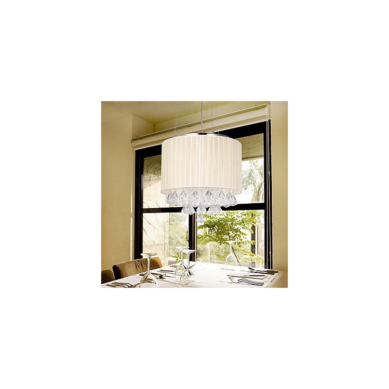 Elegante lámpara colgante de cristal con 4 luces