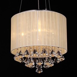 Elegante lámpara colgante de cristal con 4 luces