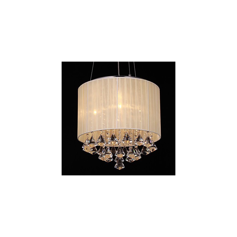 Elegante lámpara colgante de cristal con 4 luces