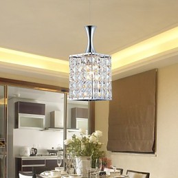 Lámpara colgante de cristal K9 con marco de metal de 3 luces, con bombilla incluida