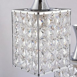 Lámpara colgante de cristal K9 con marco de metal de 3 luces, con bombilla incluida