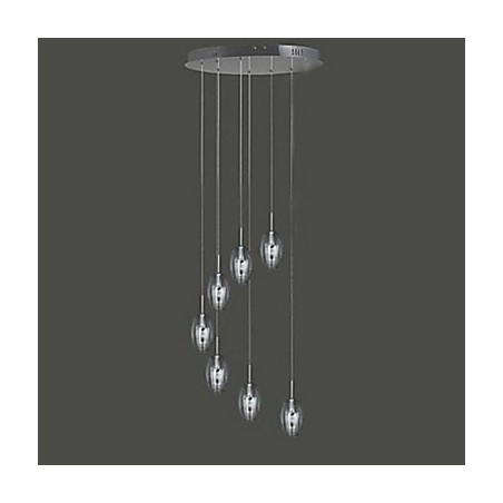 Lámpara colgante moderna, contemporánea, tradicional, clásica, de metal cromado. Lámpara colgante moderna, contemporánea, tradicional, clásica, de metal cromado.