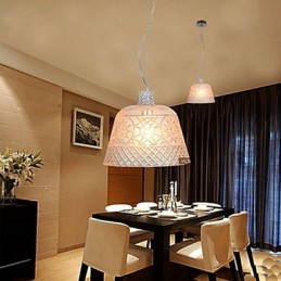 Lámpara de araña con colgante de vidrio tallado con arte decorativo