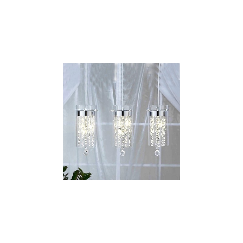 Lámpara colgante artística de cristal con pantallas de vidrio y base de bombilla G4
