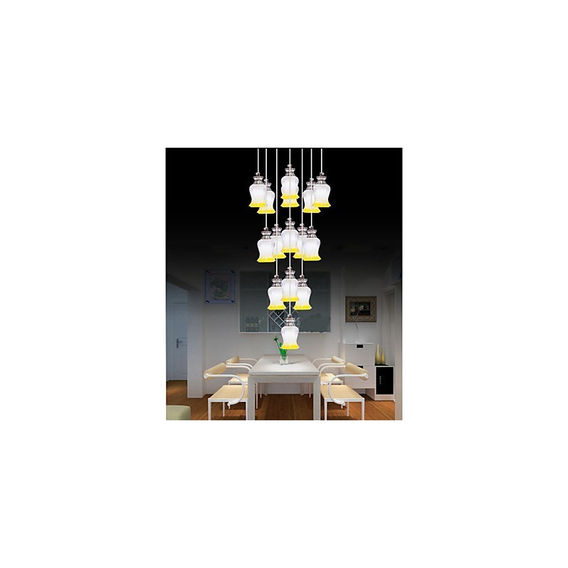 Restaurante 15 Cabezas De Moderno Simple Colgante De Cristal Colgante