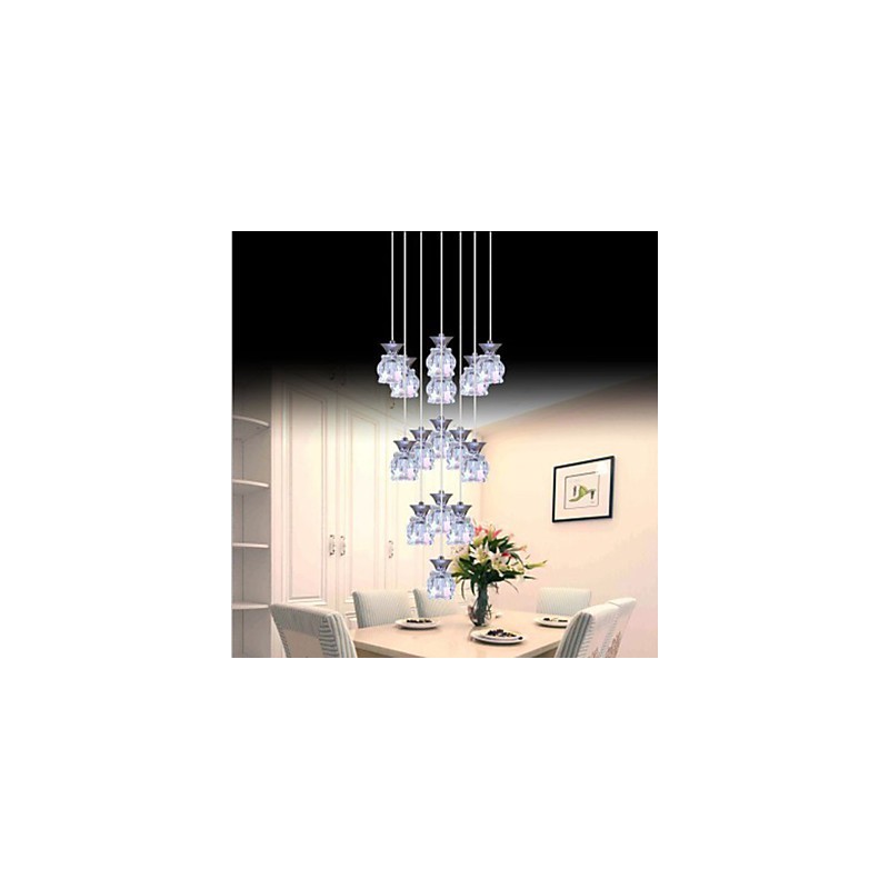 Restaurante 15 Cabezas De Moderno Simple Colgante De Cristal Colgante