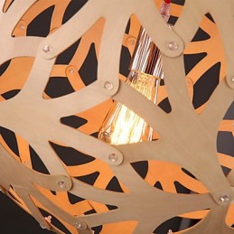Lámpara de araña estilo mini linterna de madera de bambú