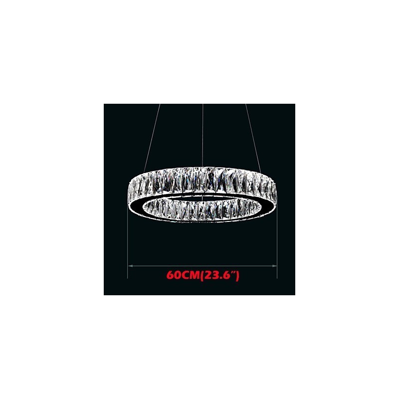 Lámparas de araña de cristal modernas con anillos individuales K9, lámparas de techo de cristal grandes para interiores