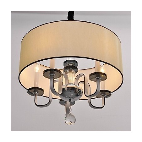 Lámpara colgante moderna contemporánea de metal cromado y cristal