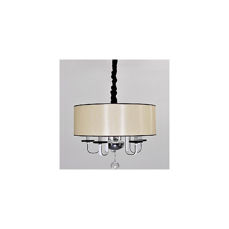 Lámpara colgante moderna contemporánea de metal cromado y cristal