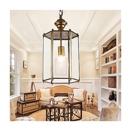 Lámparas colgantes de cristal estilo mini, tradicionales, clásicas, de metal.