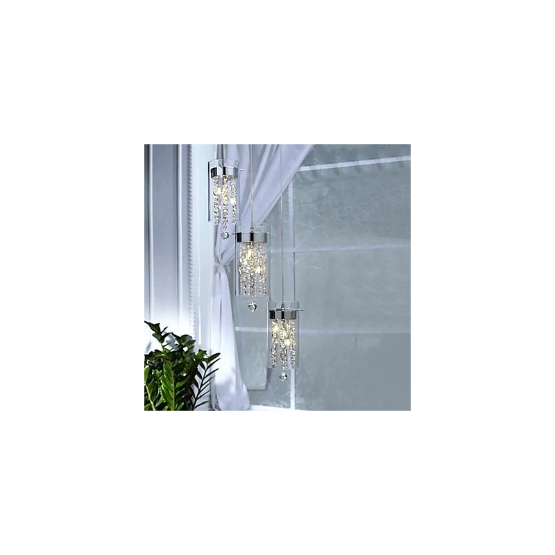 Lámpara colgante artística de cristal con pantallas de vidrio