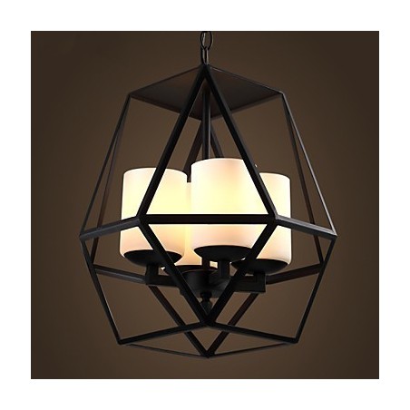 Lámpara de araña moderna de hierro negro vintage americana de nivel superior, 4 luces Lámpara de araña moderna de hierro negro vintage americana de nivel superior, 4 luces