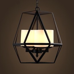 Lámpara de araña moderna de hierro negro vintage americana de nivel superior, 4 luces