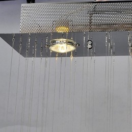 Lámpara empotrada clásica tradicional de metal cromado y cristal