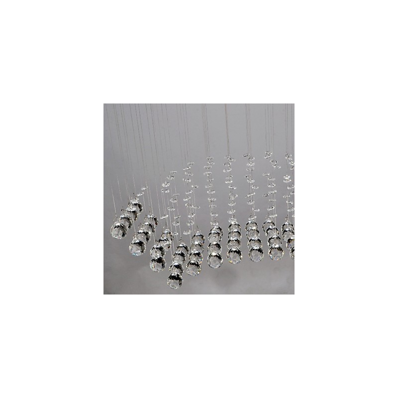 Lámpara empotrada clásica tradicional de metal cromado y cristal