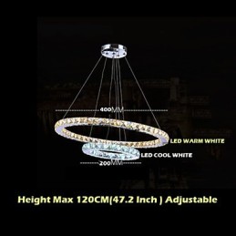 Lámpara colgante de hotel, lámpara de araña de cristal, lámparas de techo, accesorios con blanco cálido y frío