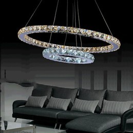 Lámpara colgante de hotel, lámpara de araña de cristal, lámparas de techo, accesorios con blanco cálido y frío