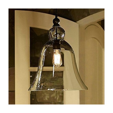 Lámpara colgante de cristal con pintura estilo campestre en miniatura