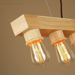 Lámparas colgantes de madera rústica de bambú