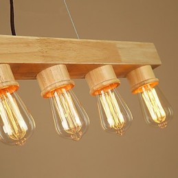 Lámparas colgantes de madera rústica de bambú