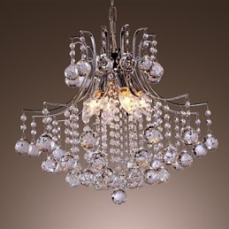 Lámpara colgante moderna de metal galvanizado estilo mini cristal contemporáneo