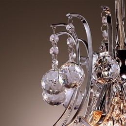 Lámpara colgante moderna de metal galvanizado estilo mini cristal contemporáneo